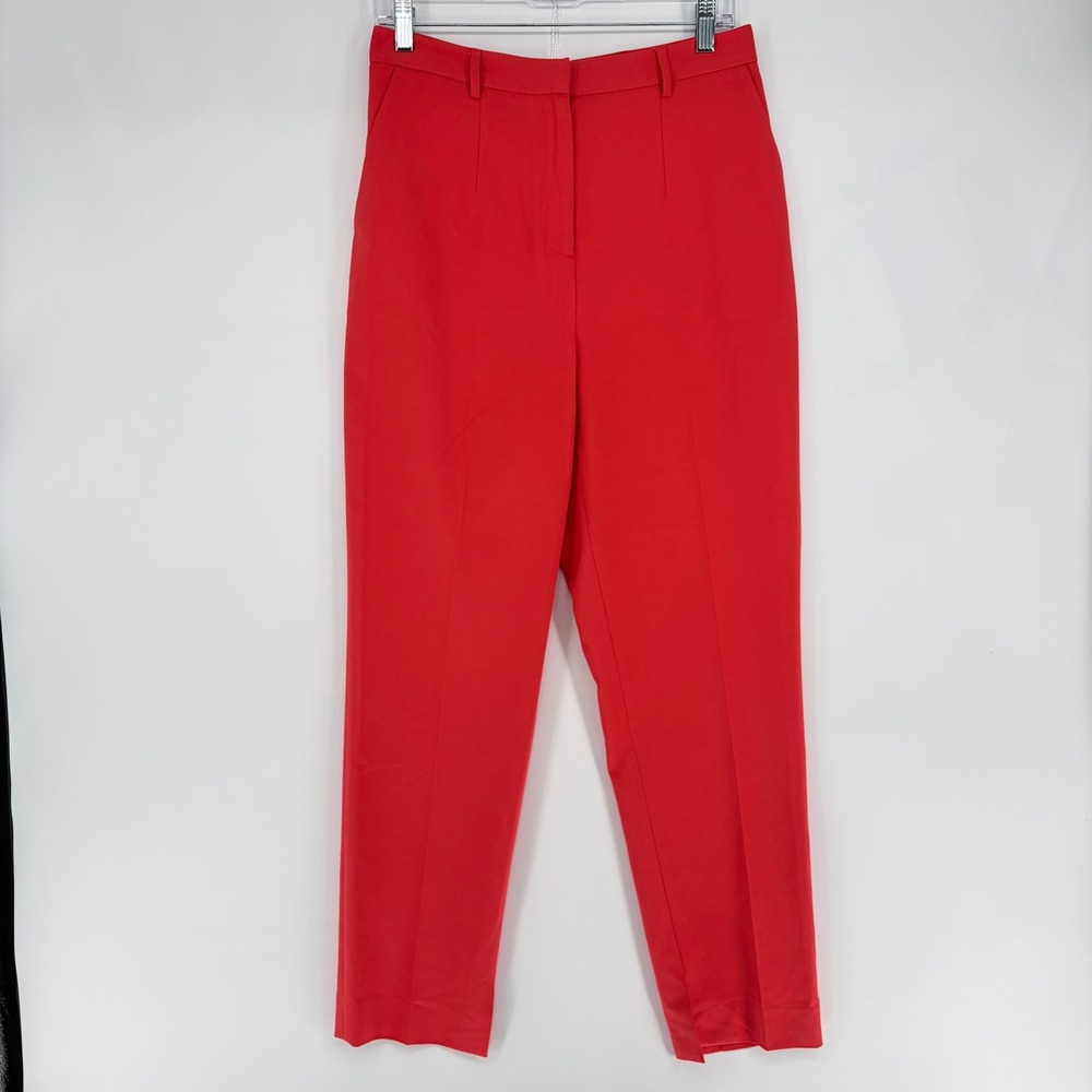 Antonio Melani Red Dress Pants Womens 8 High Rise Straight Leg Trousers Office